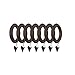 BEME International 2-Inch Diameter Wood Drapery Clip Rings Sienna, Set of 7