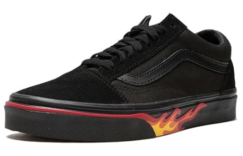Vans Vans Men's Old Skool, (Flame Wall) Black/Black, Size 9