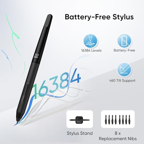 Image of XPPen Deco 01 V3 Drawing Tablet 10x6.25 Graphics Tablet Digital Drawing Tablet for Chromebook with 16384 Levels Pressure Battery-Free Stylus and 8 Shortcut Keys (Green)