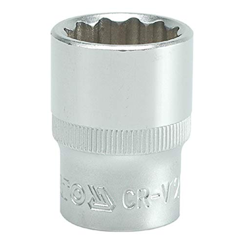 Image of Yato YT-1282 Bihexagonal Socket of Size 20mm & Length 38mm Suitable for 1 /2 inch drive Socket Wrench Set |DIN3121 CrV Chromium Satin Plated Steel|Socket Tool Box|Use: Mechanical Tools|Industrial tool
