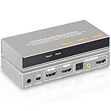 Breite Kompatibilität: HDMI-Audioextraktor, geeignet für verschiedene HDMI-Quellgeräte, um unterschiedliche Anforderungen zu erfüllen. HDMI-Eingang: Blu-ray/DVD/HD-Player, Kabel-/Satellitenbox, Amazon Fire TV, PS3/PS4/PS5, Xbox/Xbox Series X, PC/Laptop, HD-Kamera, HD DVR usw. HDMI-Ausgang: Full HD Fernseher, Display, Beamer. Audioausgang: Lautsprecher, Leistungsverstärker, Bose / Sonos / Jbl, Soundbar oder anderes Soundsystem. (Wir bieten 12 Monate Garantie und lebenslangen technischen Support)