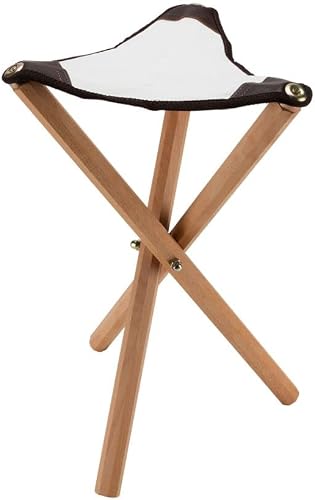 European Folding Artist Wooden Stool Perfect for Plein Air Painting and Travel, 21" High 14" Triangular Seat Supports Up to 195 lbs - Walnut Finish