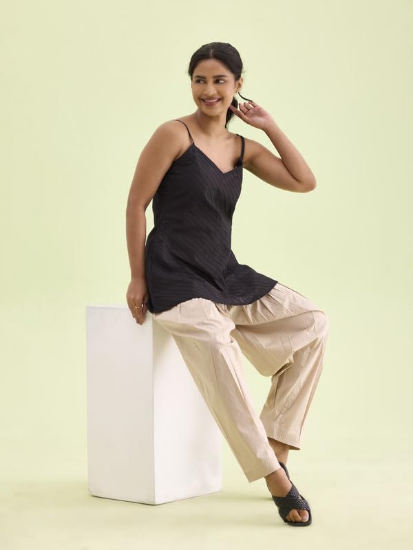 Image of GO COLORS Soft Cotton Salwar for Women | Relaxed Fit, Mid Rise, Ankle Length, Drawstrings