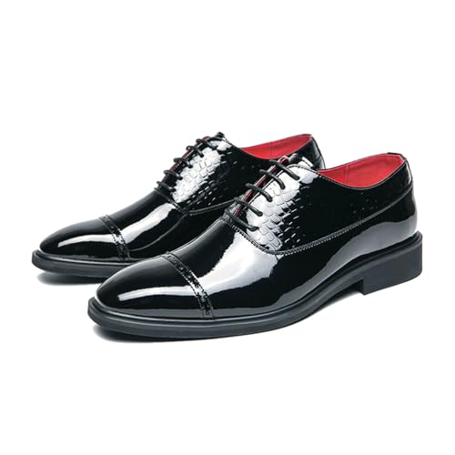 Chaussures Oxford pour homme lacets souples souliers de ville habillés noir