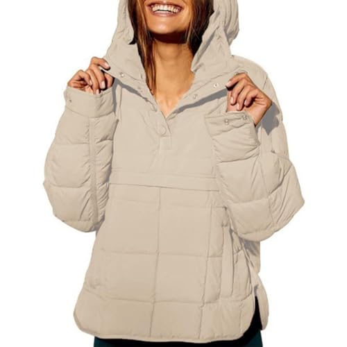pykadmy Womens Oversized Puffer Jacket Quilted Dolman Hoodies Pullover Long