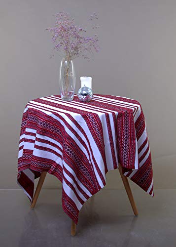 Rushnichok Decorative Tablecloth With Ukrainian Ornament Easter Plahta Ethnic Beige Black Yellow (100X150 Cm / 59" W X4 0" L) #TOP1