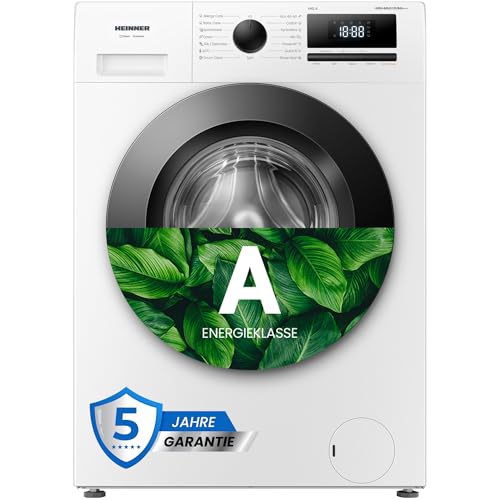 HEINNER HWM-HME6012IVSMA+++ Waschmaschine – 6 kg Fassungsvermögen, 1200 U/min, Inverter-Motor, LED-Display, Mehrere Waschprogramme, Energieeffizienzklasse A+++, Silber, – 5 Jahre Garantie