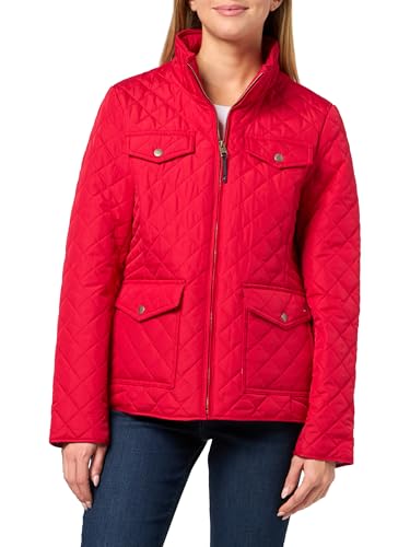 Nautica Women's Jeans Solid Quilted Barn Jacket, Scarlet, X-Small