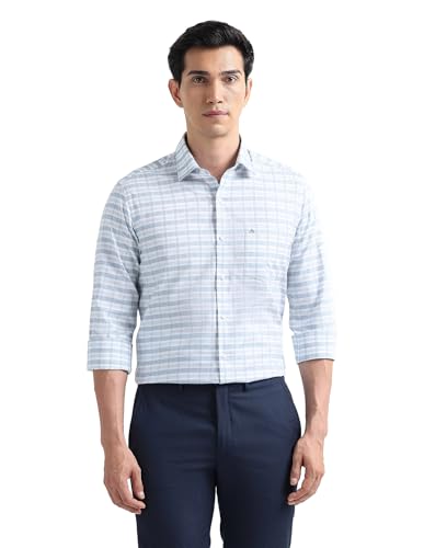 Image of Arrow Checked Slim Fit Mens Formal Shirt - Cotton, Breathable & Comfortable, Full Sleeves Shirts for Men