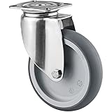 LIEFERUMFANG: 1x Lenkrolle mit Kunststoffrad 125mm, Edelstahl