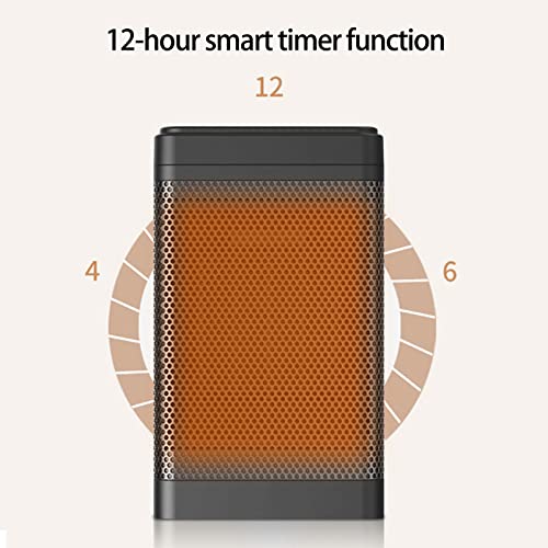 Ventilatorkachel 1500 W, PTC-keramische verwarming met afstandsbediening en touchscreen, ventilatorkachel, energiebesparend, stil, 60 graden oscillatie, 12 uur, met drie modi, oververhittings- en kantelbeveiliging, geschikt voor ruimtes tot 50 ㎡ - Afbeelding 8