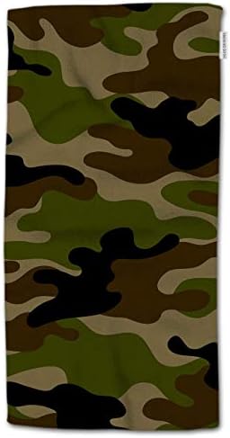 HGOD DESIGNS Camo Hand Towels Military Camouflage Seamless Pattern Soft Hand Towel for Bathroom Kitchen Yoga Gym Decorative Towels 15"X30"
