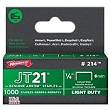 Arrow Fastener 214 50 Pack 1/4in. JT21 Light Duty Staple, 1,000 Staples per Pack