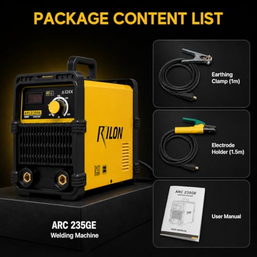 Image of RILON ARC 235GE Welding Machine | 235A IGBT Inverter ARC /MMA Welder | Authorised Indian Distributor | RI CHIP Control | Hot Start + Arc Force | For 2.5mm & 3.2mm Electrodes | 6 Month Service Warranty