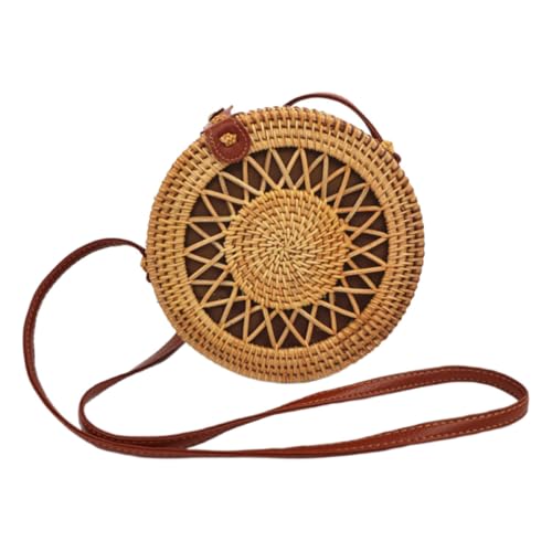 Bolso tejido de ratán portátil de 20x8 cm para niña: comodidad y ligereza