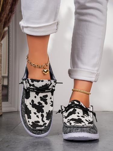 Women's Slip-on Black Canvas Loafers Low Top Outdoor Flat Walking Shoes Drving Fall Shoes Sneakers| Comfortable & Light-Weight3