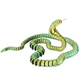 lasuroa 3D Printed Snake, 25.8 in Flexible Articulated Fidget Animal Toy Realistic 3D Printed Cobra Executive Desk Toys for Home Office Desk Decoration (Gold Green)