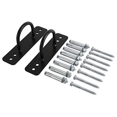 Xmsound Battle Rope Wall/Ceiling Mount Anchor Bracket Hook For Suspension Straps Gymnastic Rings, Body Weight Strength Training Systems, Yoga Swings Hammocks, Boxing Equipment (2 Sets Of Screws) (2) #TOP4