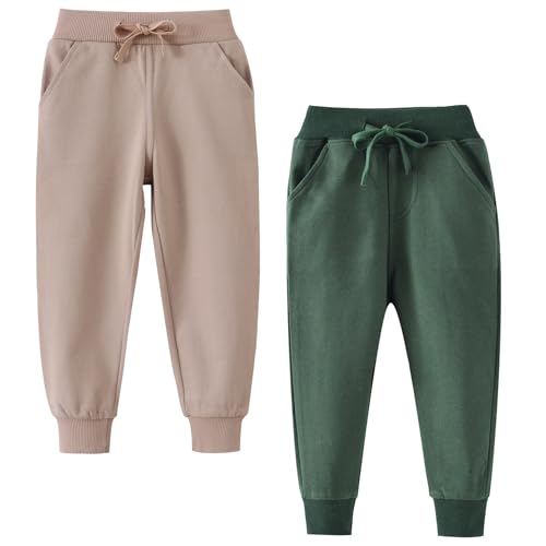 Image of Little Boys Jogger Pants Toddler Boys' Drawstring Elastic Waist Cotton Casual Sweatpants 1PC / 2 PCS Set