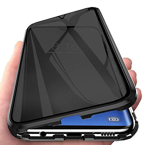 Orgstyle Anti Espion Coque pour Samsung Galaxy S20 FE Étui Magnétique Double Face Verre Trempé Anti Spy Case 360 Degrés Protection Etui Housse Cadre Métallique Etui Anti-Peep Antichoc Coque, Noir Cover