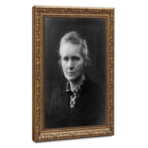 Toile Marie Curie avec cadre suspendu pour décorer un bureau ou salon moderne