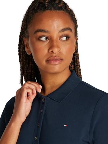 Tommy Hilfiger Damen Poloshirt Kurzarm 1985 Pique Regular Fit, Blau (Dark Blue), 2XL 2