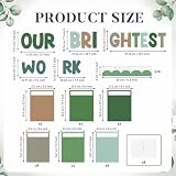Eucalyptus Student Work Display Bulletin Board Decoration Our Brightest Work Classroom Bulletin Board Decor Sage Green Inspirational Student Works Display Paper Cutouts for Back to School Wall Decor