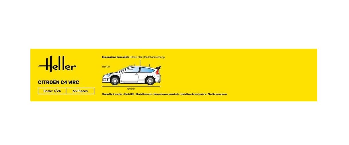 Heller 80756 - Modellino da Costruire, Citroën C4 WRC '10, Scala 1:24 [Importato da Francia]
