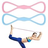 2 Pieza Banda de Resistencia Elástica en Forma de 8, Bandas Elasticas Musculacion Figura, Fitness para Sentadillas, Bandas Elásticas para la Espalda Entrenamiento Fuerza, Yoga, Pilates