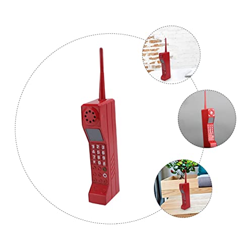 Teléfono móvil vintage de hierro rojo LIFKOME para decoración retro de escritorio 4