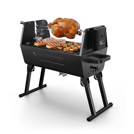 2-in-1 Charcoal Grill with Rotisserie