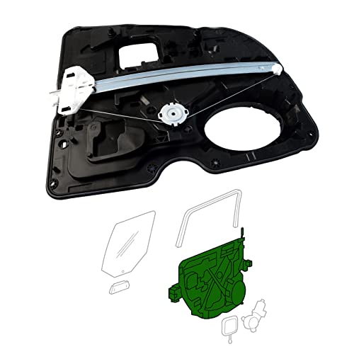 Window Regulator Rear Driver Left Side for RAM 1500 (Classic) 2009-2022 DS Quad Cab Door Plate Panel Module, OE 68045171AC 68045171AA 68045171AB