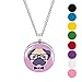Wild Essentials Pug Enamel Finish Essential Oil Diffuser Necklace Gift Set - Includes Aromatherapy Pendant, 24