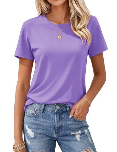 MAGCOMSEN Womens Crew Neck Shirts Short-Sleeve Casual Basic T-Shirt Classic-Fit Tops Cotton...