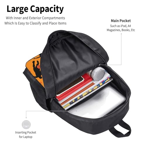 Basketball Backpack Large Capacity Backpacks Leisure Travel Daypack 12.5X5.5X16.5 inch4