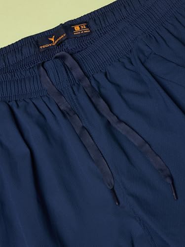 Image of TECHNOSPORT Men Mid Rise Regular Fit Solid Stretchable Joggers, Techno Dry for Regular Use and Sports