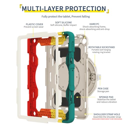 Coque MatePad SE 10.4 rotative silicone armure avec support rouge JZ