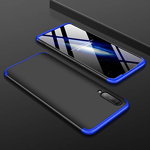 Samsung Galaxy A70 Case, ZCHENG Ultra-Thin PC Hard Shell Back Cover, [Three in One] Full Body Shockproof Non-Slip Cases Cover, Suitable for Samsung Galaxy A70 (Black+Blue)