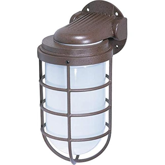 Nuvo Lighting SF76/623 Industrial Style Large Heavy Duty Aluminum Durable Outdoor Wall Mount Porch and Patio Light with Frosted Glass, Old Bronze