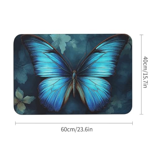 Tapis absorbant l'eau 60 x 40 cm antidérapant bleu