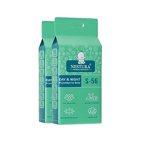 Image of Baby Diaper Pants Small (S) Pack of 2, 112 Count, (4-8 kg)