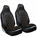 Price comparison product image rhinos autostyling For Mini Convertible(r52) (2004-2008) - Premium Luxury Car Seat Covers - Black Quilted Diamond Leather - 2 x Fronts