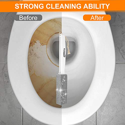Vridale Pumice Stone Toilet Bowl Cleaner With Extra Long Handle Pumice Stone Brush For Toilet Cleaning, Remove Limescale, Hard Water Rings, Calcium Buildup, 2 Pack #TOP1