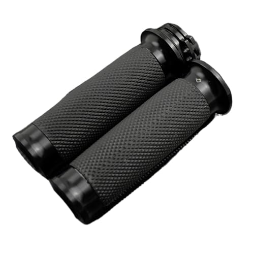 Poignées de guidon de moto noires de 2,5 cm en aluminium CNC style épuré custom