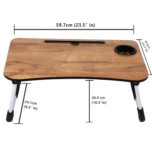 Image of VAAYU Multi-Purpose Laptop Table, Study Table| Bed Table| Adjustable Height, Portable for Office, Work Form Home | DIY Table, Easy to Assemble, Engineered (Old-Brown)