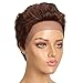 DÃ‰BUT Short Lace Front Wigs Human Hair Wigs Pixie Wigs Brazilian Virgin Hair 9 Inches 79g Medium Brown #4/30 Color