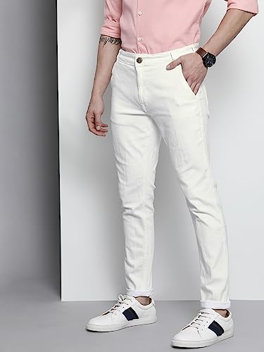 Image of The Indian Garage Co Men Slim Fit Solid Mid-Rise Stretchable Jeans