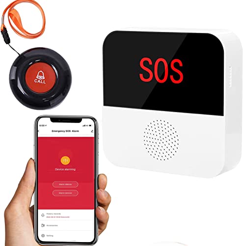ChunHee SOS Senior Tuya WiFi Smart Alert System pour Patients âgés handicapés,Enfants 1 Bouton d'appel d'urgence SOS 1 récepteur (supporte Uniquement Le Wi-FI 2.4GHz) Cover