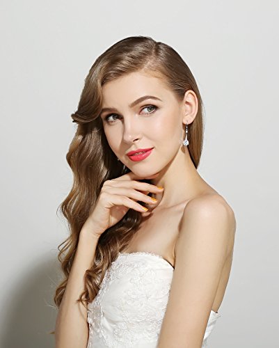 Sbling Platinum-Plated Silver Cubic Zirconia Tear Drop Earrings (6.5 Cttw) #TOP3