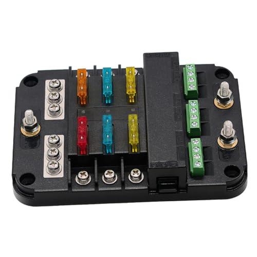 Cabilock Boat Fuse Panel 10v-24v Marine Circuit Breaker Fuse Block for Boat Rv Car Bus